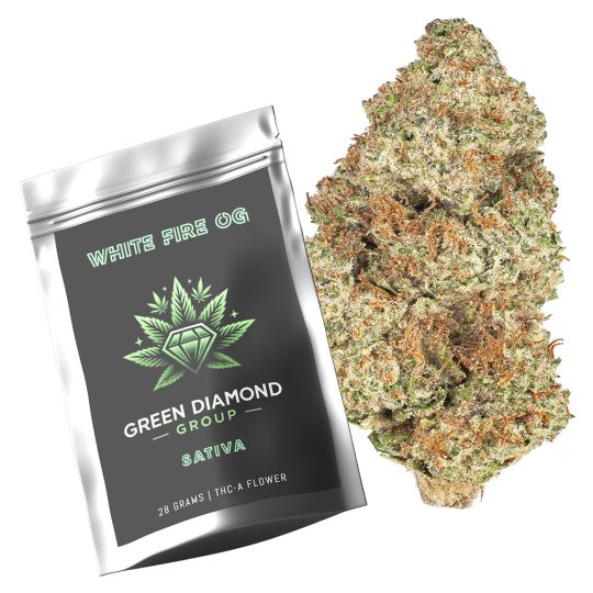 White Fire OG THCA Flower Ounces for Sale